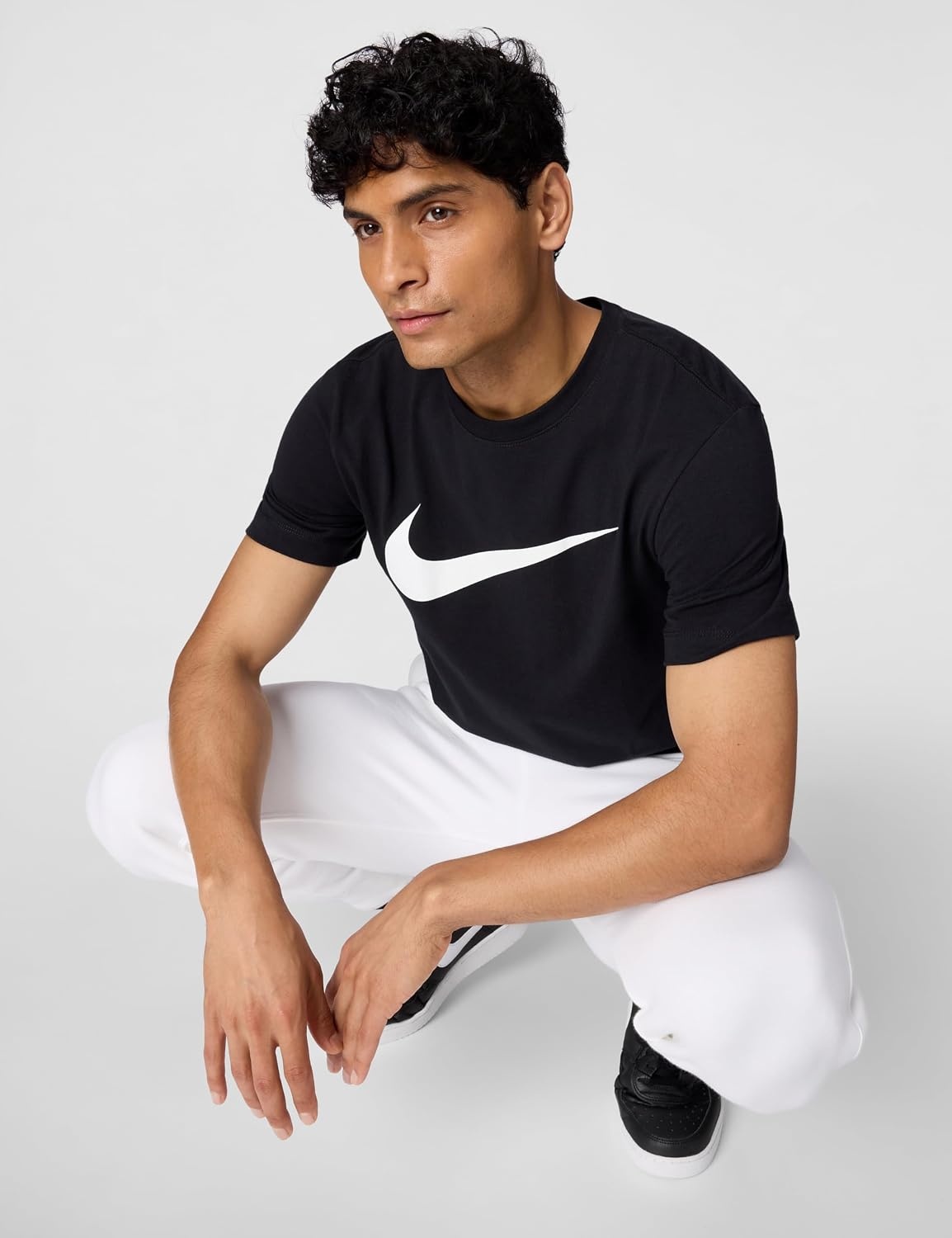 image:imageNike Mens Swoosh Sportswear TShirtBlackWhite