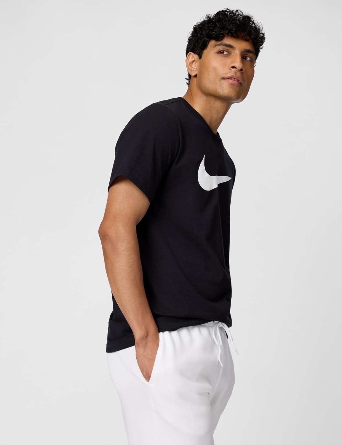 image:imageNike Mens Swoosh Sportswear TShirtBlackWhite
