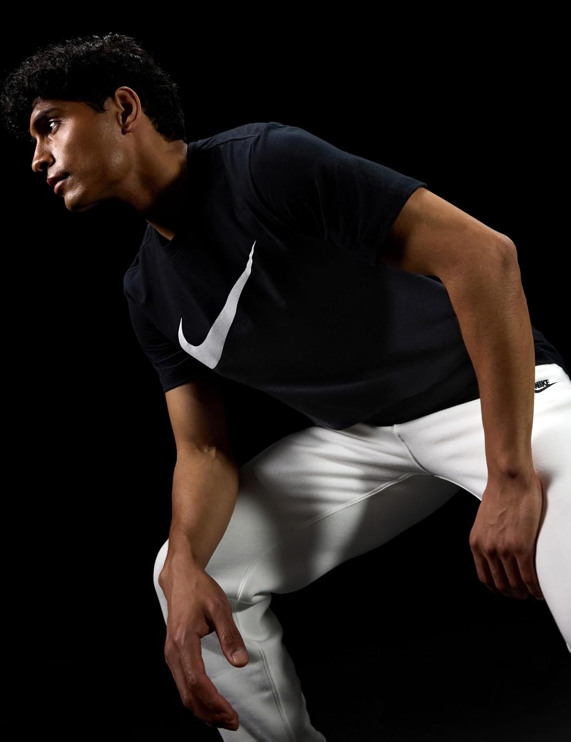 image:imageNike Mens Swoosh Sportswear TShirtBlackWhite