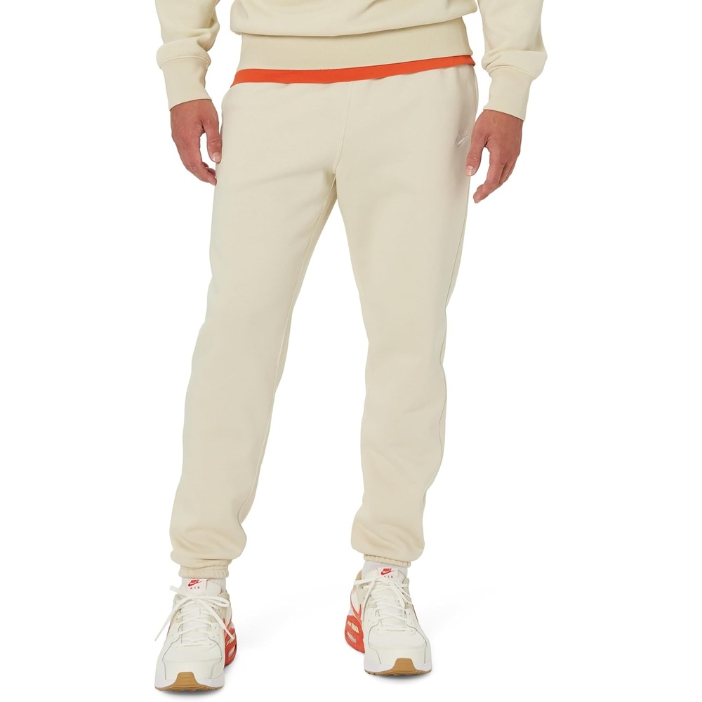 image:imageNike Mens Club Cuffed Brushed Fleece PantsLight KhakiLight KhakiWhite