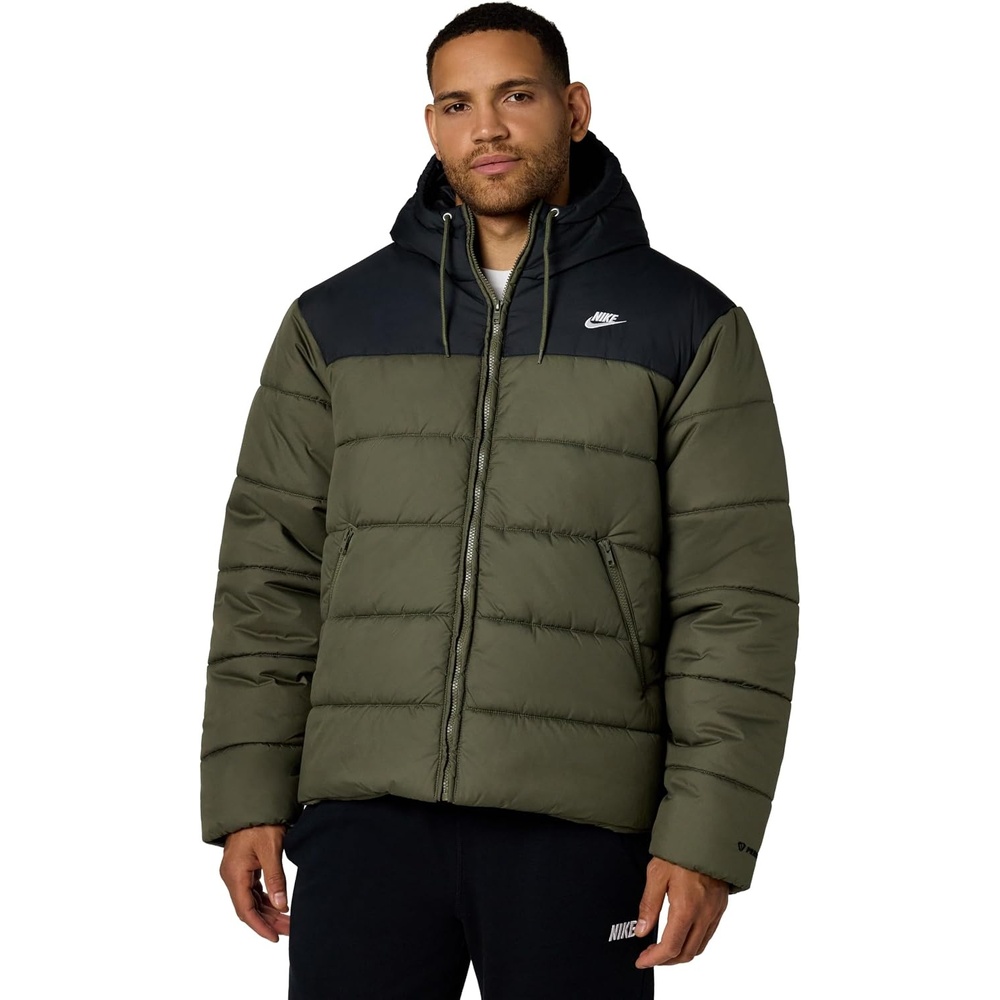 image:imageNike Mens Puffer JacketMedium OliveBlackWhite