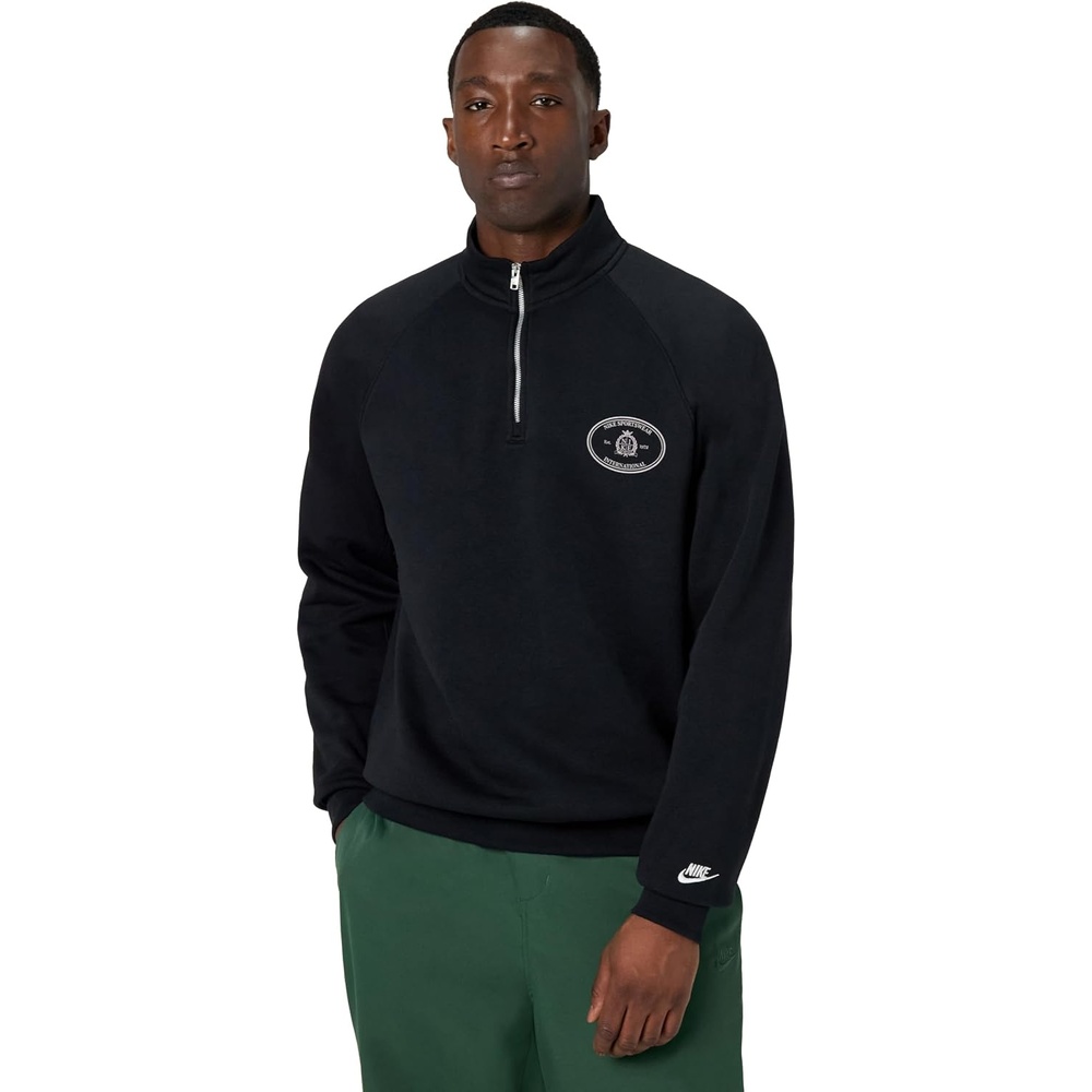 image:imageNike Mens Sportswear Club Halfzip Fleece SweatshirtBlackBlack