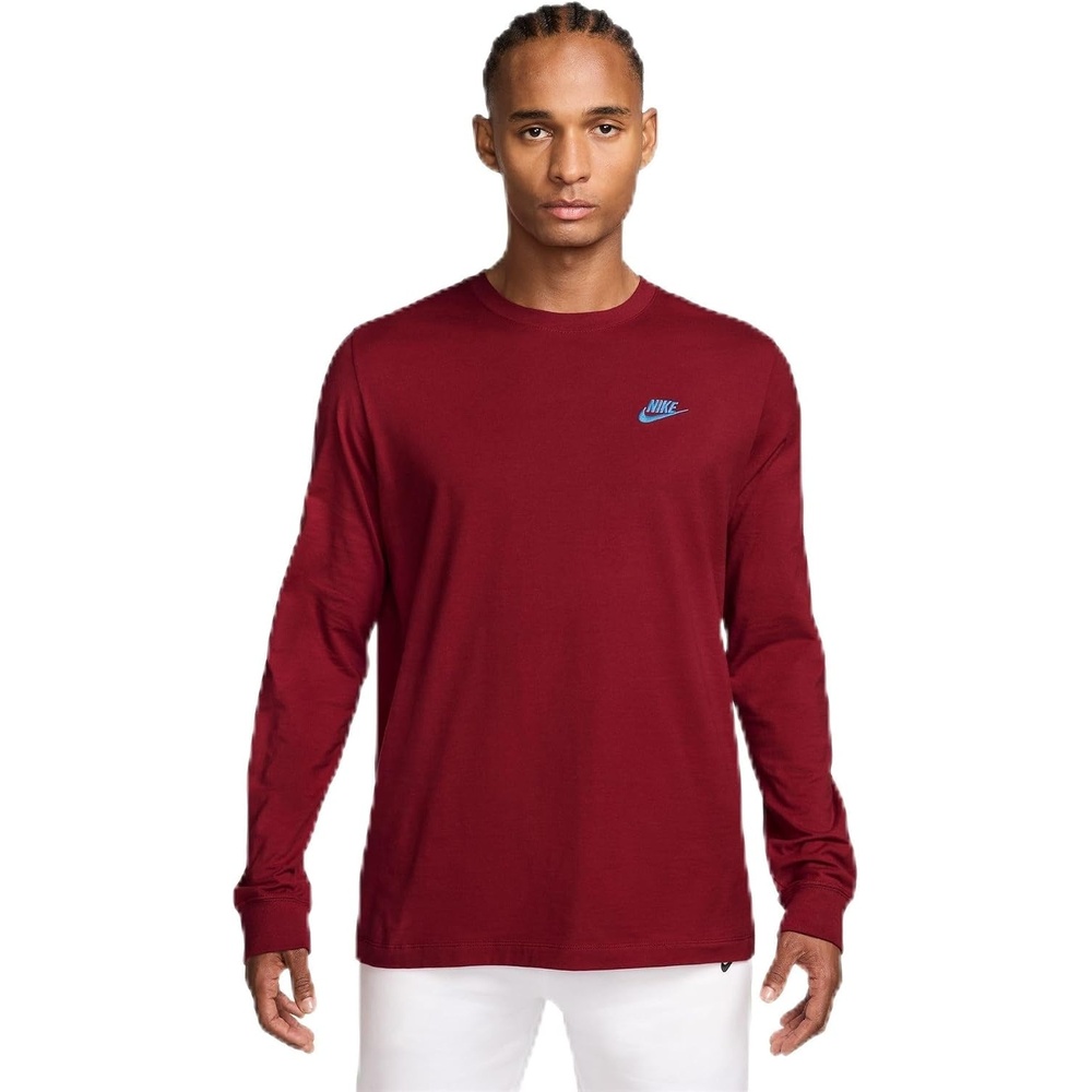image:imageNike Mens Sportswear Club LongSleeve TShirtTough Red