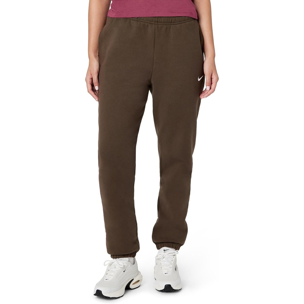 image:imageNike Womens Studio Fleece MidRise Cuff SweatpantsDark HazelSail