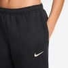 Nike Women’s Studio Fleece Mid-Rise Cuff Sweatpants(Total Black/Sail)
