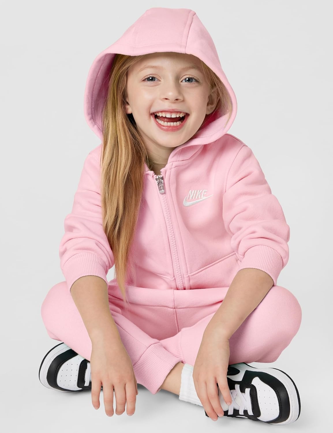 image:imageNike Kids Sportswear Club Fleece FullZip Hoodie and Joggers 2Piece Outfit SetMedium Soft Pink