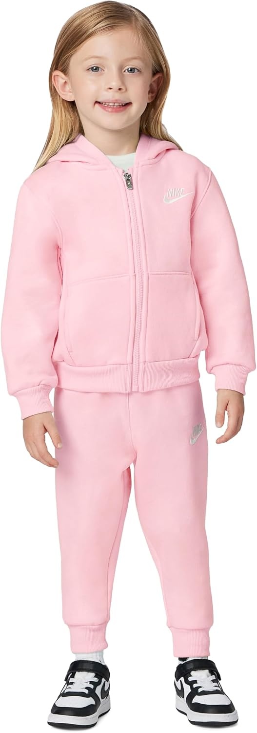 image:imageNike Kids Sportswear Club Fleece FullZip Hoodie and Joggers 2Piece Outfit SetMedium Soft Pink