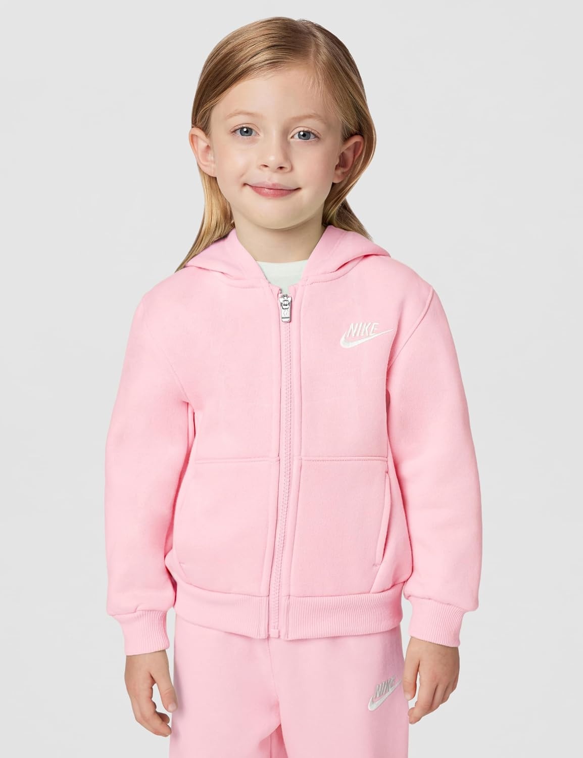 image:imageNike Kids Sportswear Club Fleece FullZip Hoodie and Joggers 2Piece Outfit SetMedium Soft Pink