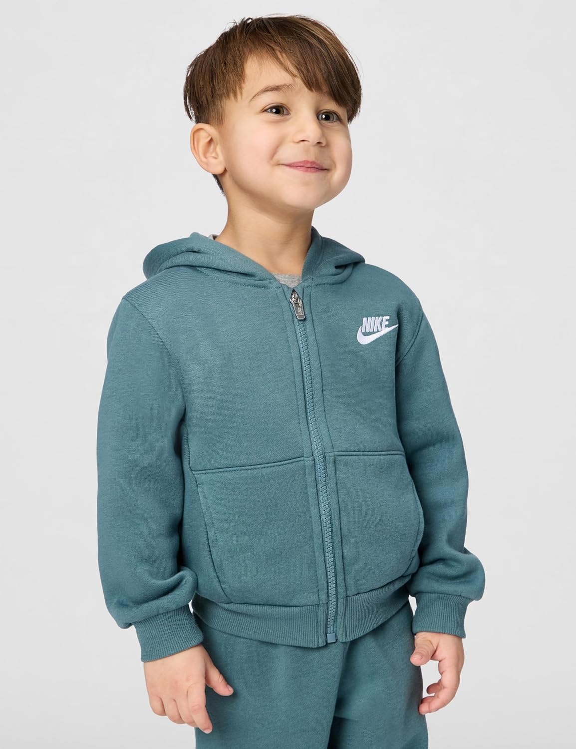 image:imageNike Kids Sportswear Club Fleece FullZip Hoodie and Joggers 2Piece Outfit SetMineral Slate