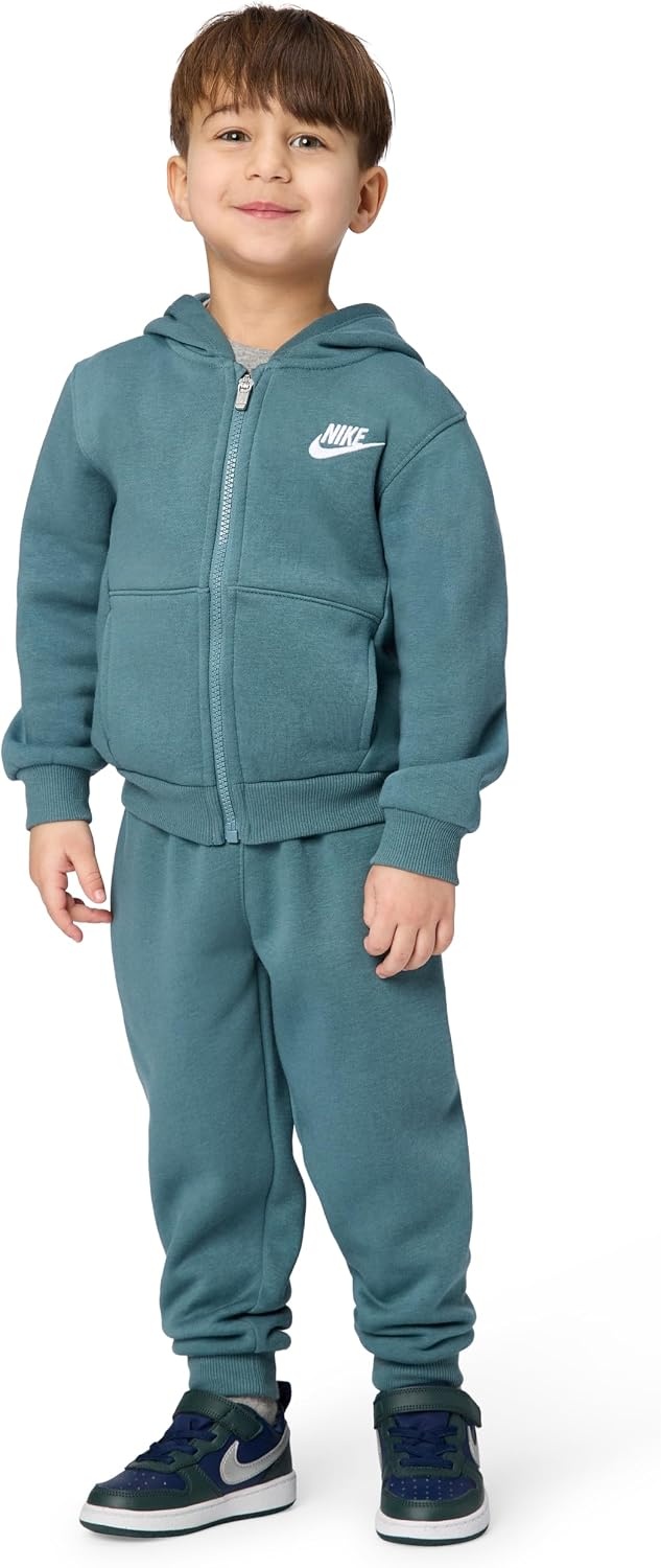 image:imageNike Kids Sportswear Club Fleece FullZip Hoodie and Joggers 2Piece Outfit SetMineral Slate