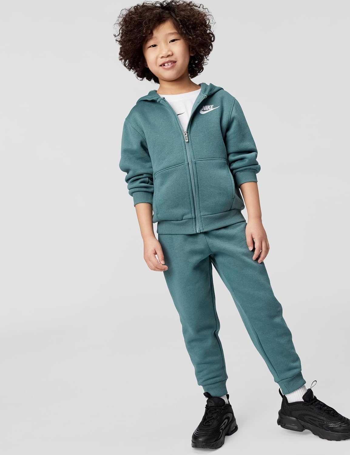 image:imageNike Kids Sportswear Club Fleece FullZip Hoodie and Joggers 2Piece Outfit SetMineral Slate