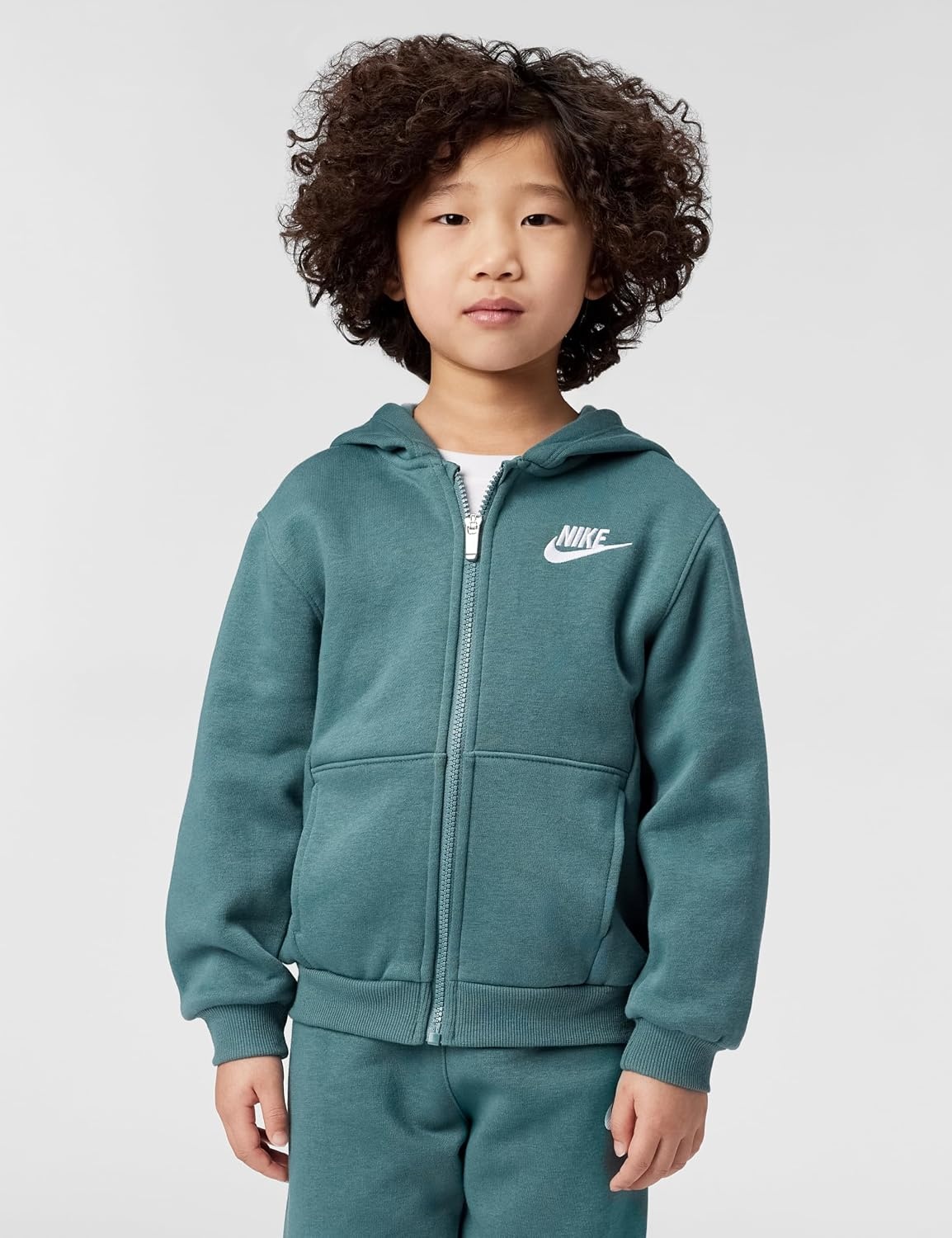 image:imageNike Kids Sportswear Club Fleece FullZip Hoodie and Joggers 2Piece Outfit SetMineral Slate