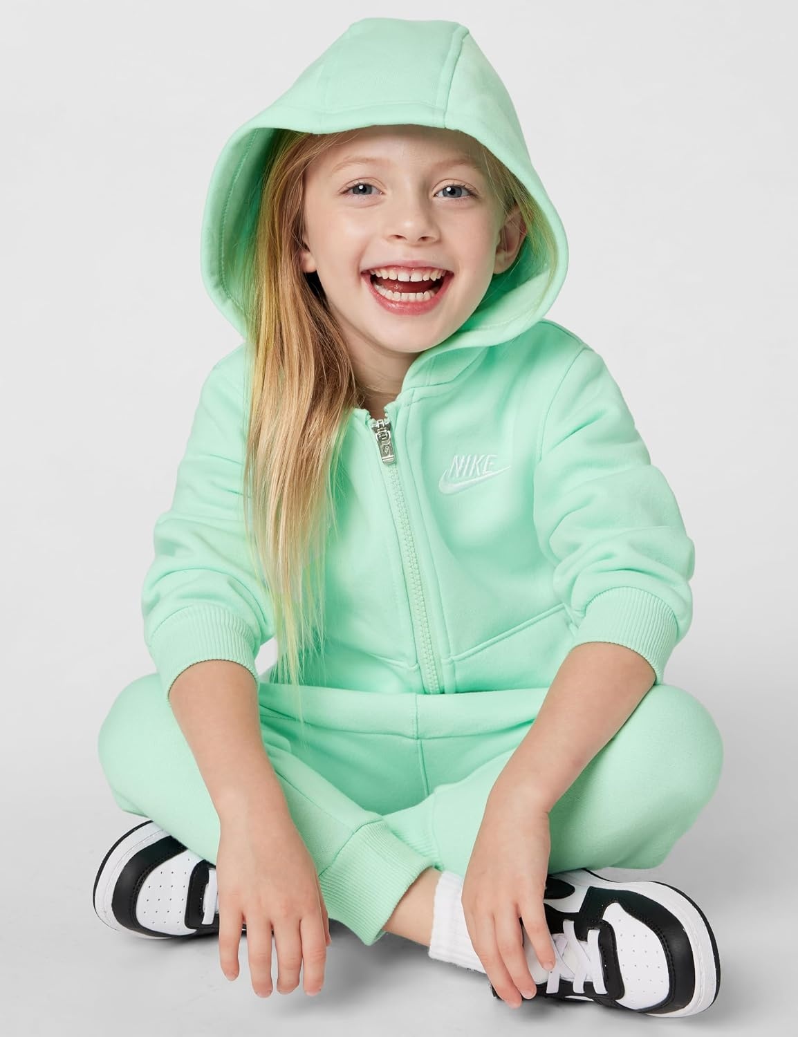 image:imageNike Kids Sportswear Club Fleece FullZip Hoodie and Joggers 2Piece Outfit SetMint Foam