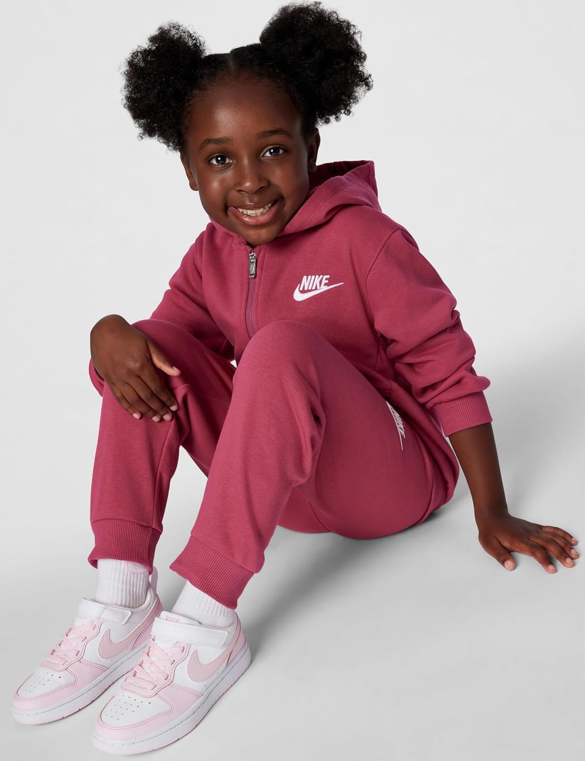 image:imageNike Kids Sportswear Club Fleece FullZip Hoodie and Joggers 2Piece Outfit SetSweet Beet