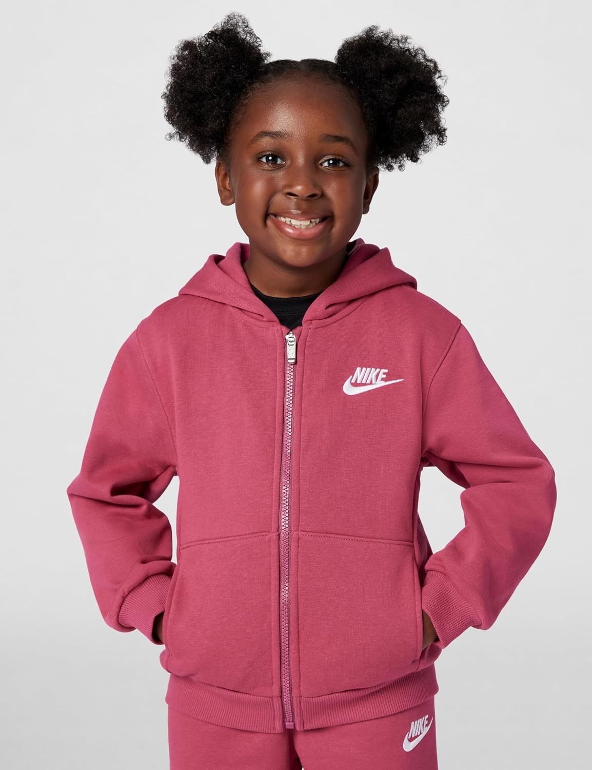 image:imageNike Kids Sportswear Club Fleece FullZip Hoodie and Joggers 2Piece Outfit SetSweet Beet