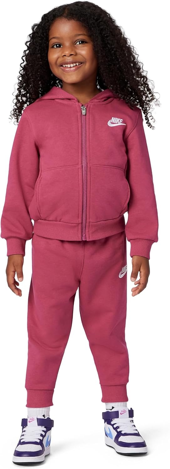 image:imageNike Kids Sportswear Club Fleece FullZip Hoodie and Joggers 2Piece Outfit SetSweet Beet