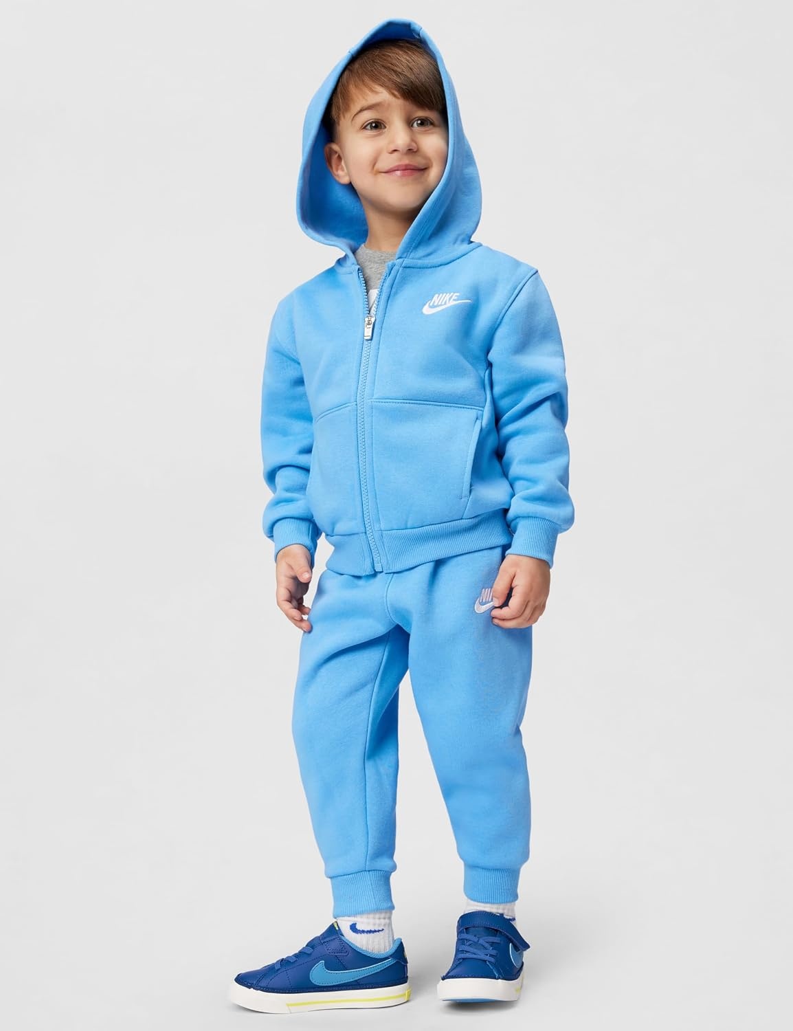 image:imageNike Kids Sportswear Club Fleece FullZip Hoodie and Joggers 2Piece Outfit SetUniversity Blue
