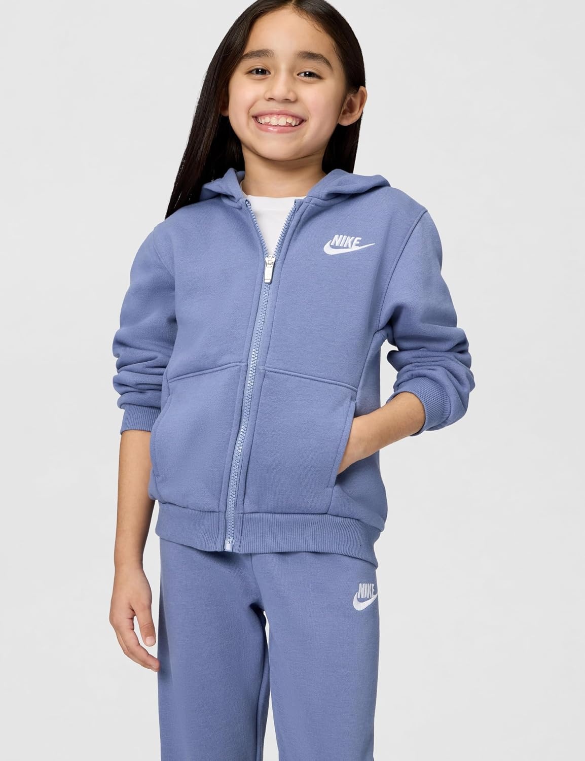 image:imageNike Kids Sportswear Club Fleece FullZip Hoodie and Joggers 2Piece Outfit SetWorld Indigo
