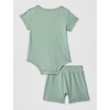 Nike Baby Waffle Knit Viscose Bodysuit and Short Set(Steam)