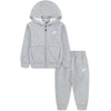 Nike Kids’ Sportswear Club Fleece Full-Zip Hoodie and Joggers 2-Piece Outfit Set(Dark Grey Heather)