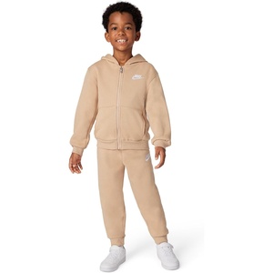 Nike Kids’ Sportswear Club Fleece Full-Zip Hoodie and Joggers 2-Piece Outfit Set(Hemp)