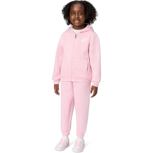 Nike Kids’ Sportswear Club Fleece Full-Zip Hoodie and Joggers 2-Piece Outfit Set(Medium Soft Pink)