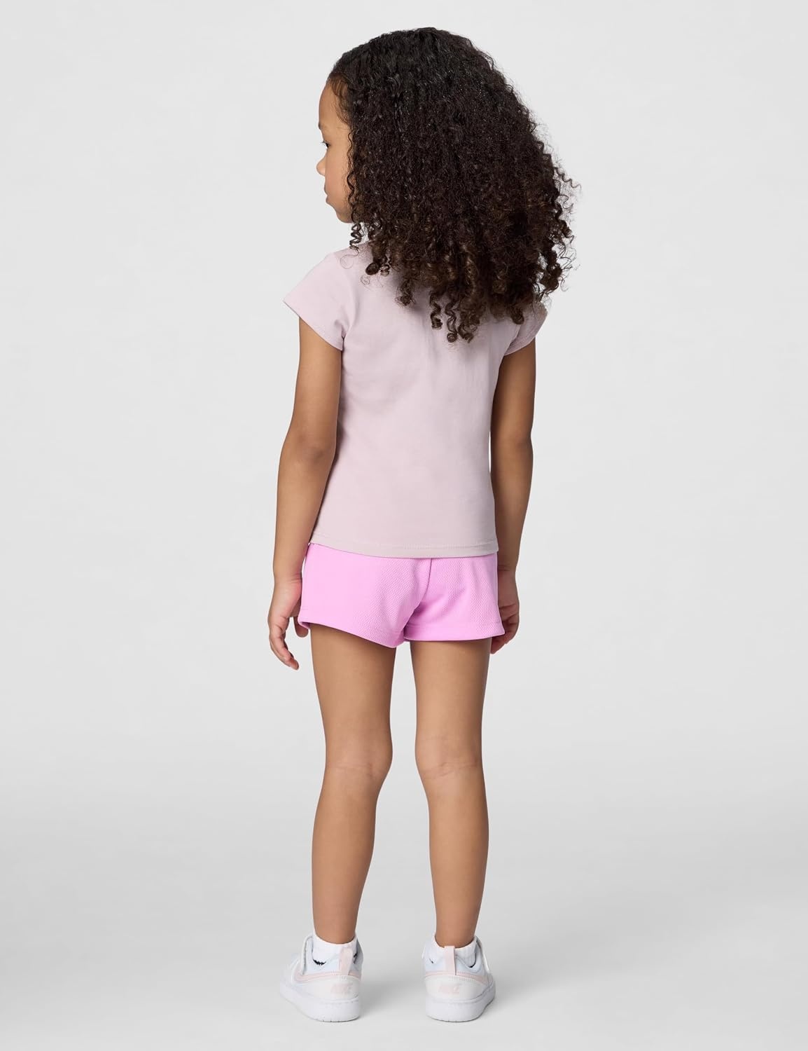 image:imageNike Girls Graphic TShirt and Mesh Shorts 2Piece Outfit SetLight MagentaWhite