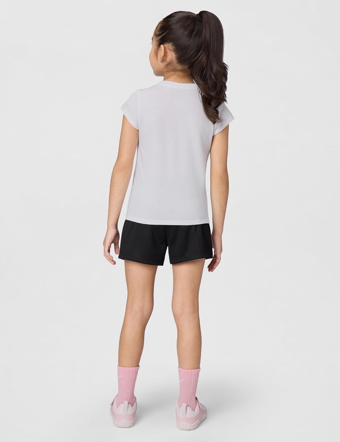 image:imageNike Girls Graphic TShirt and Mesh Shorts 2Piece Outfit SetWhiteBlack