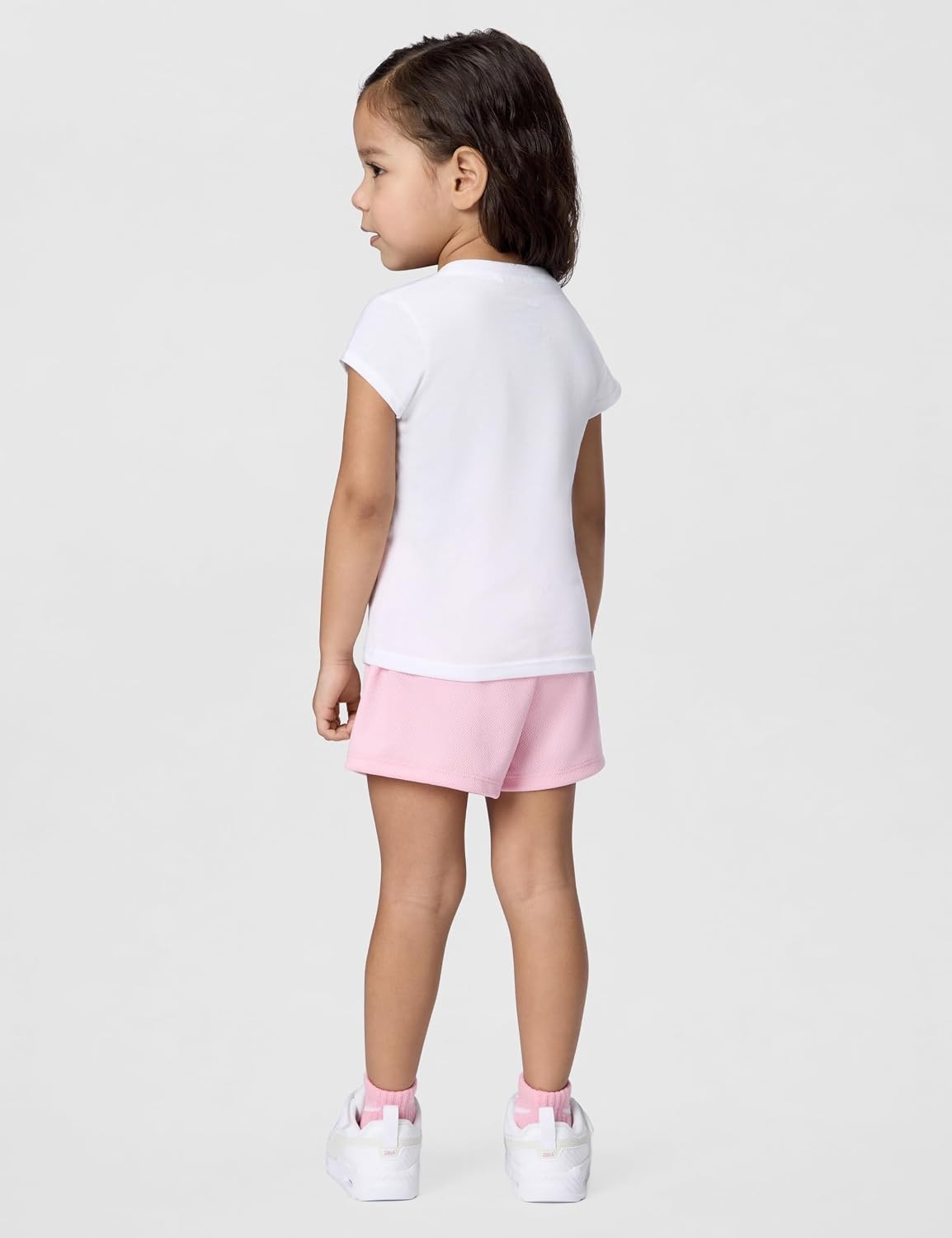 image:imageNike Girls Graphic TShirt and Mesh Shorts 2Piece Outfit SetWhiteMedium Soft Pink