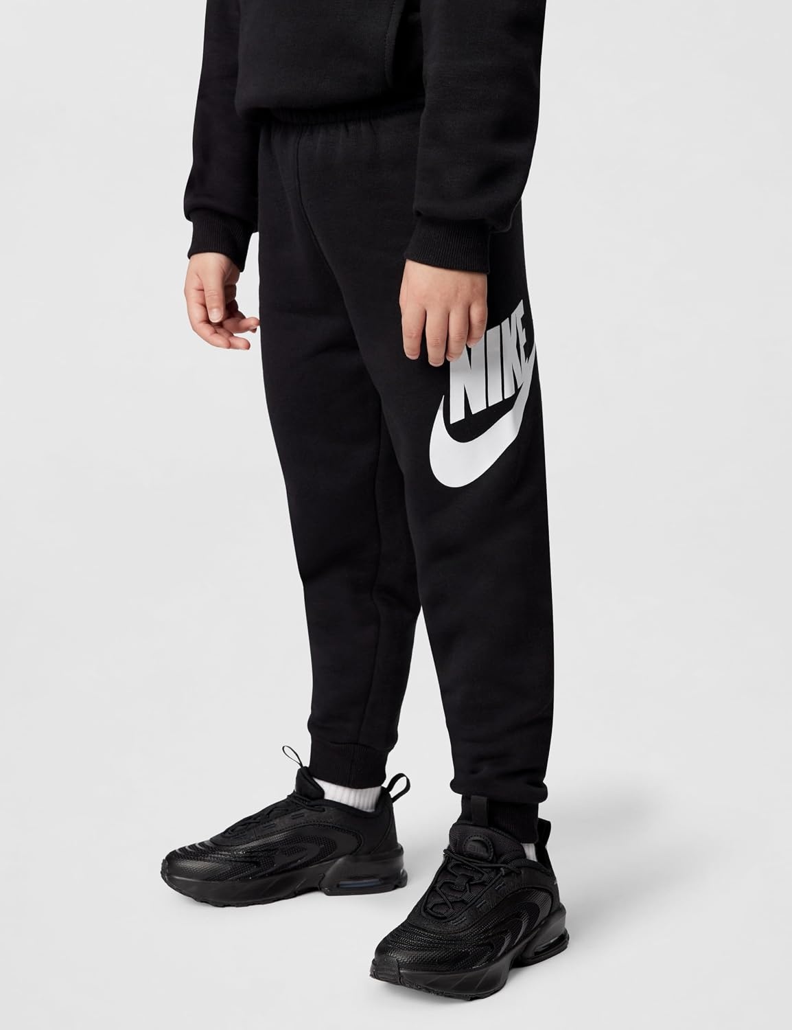 image:imageNike Kids Sportswear Club Fleece Pullover Hoodie and Joggers 2Piece Outfit Set Large Swoosh LogoBlack
