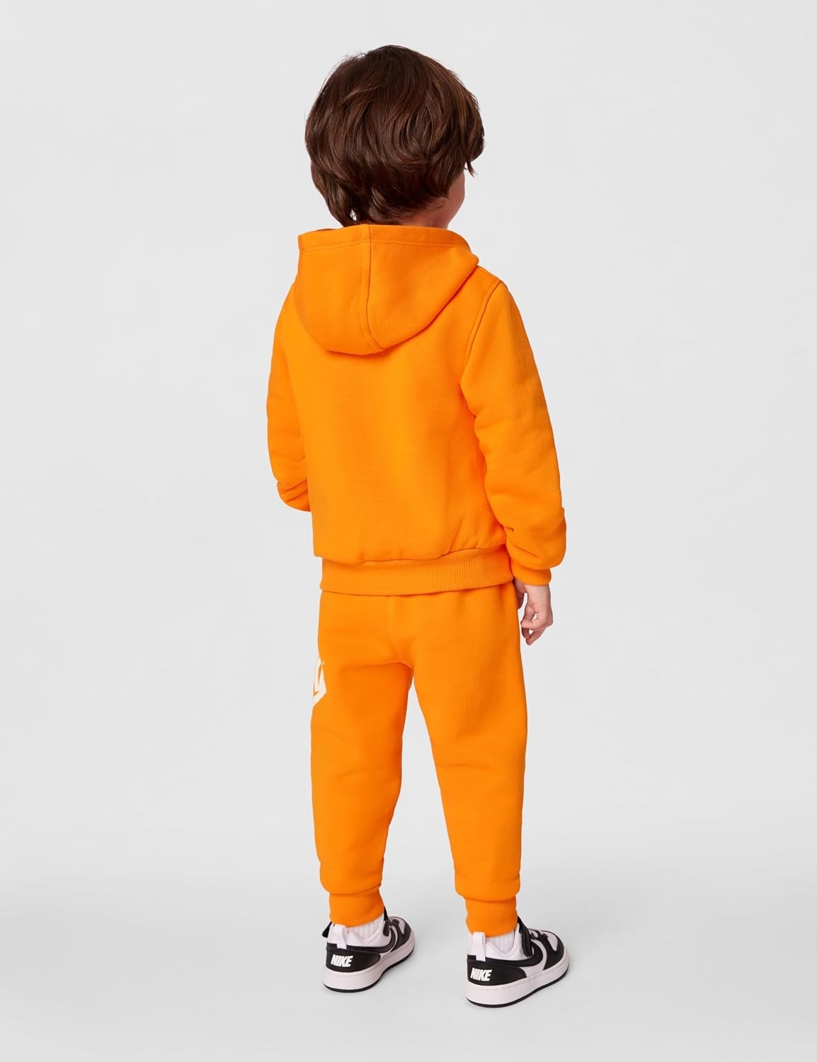 image:imageNike Kids Sportswear Club Fleece Pullover Hoodie and Joggers 2Piece Outfit Set Large Swoosh LogoBright Ceramic Orange