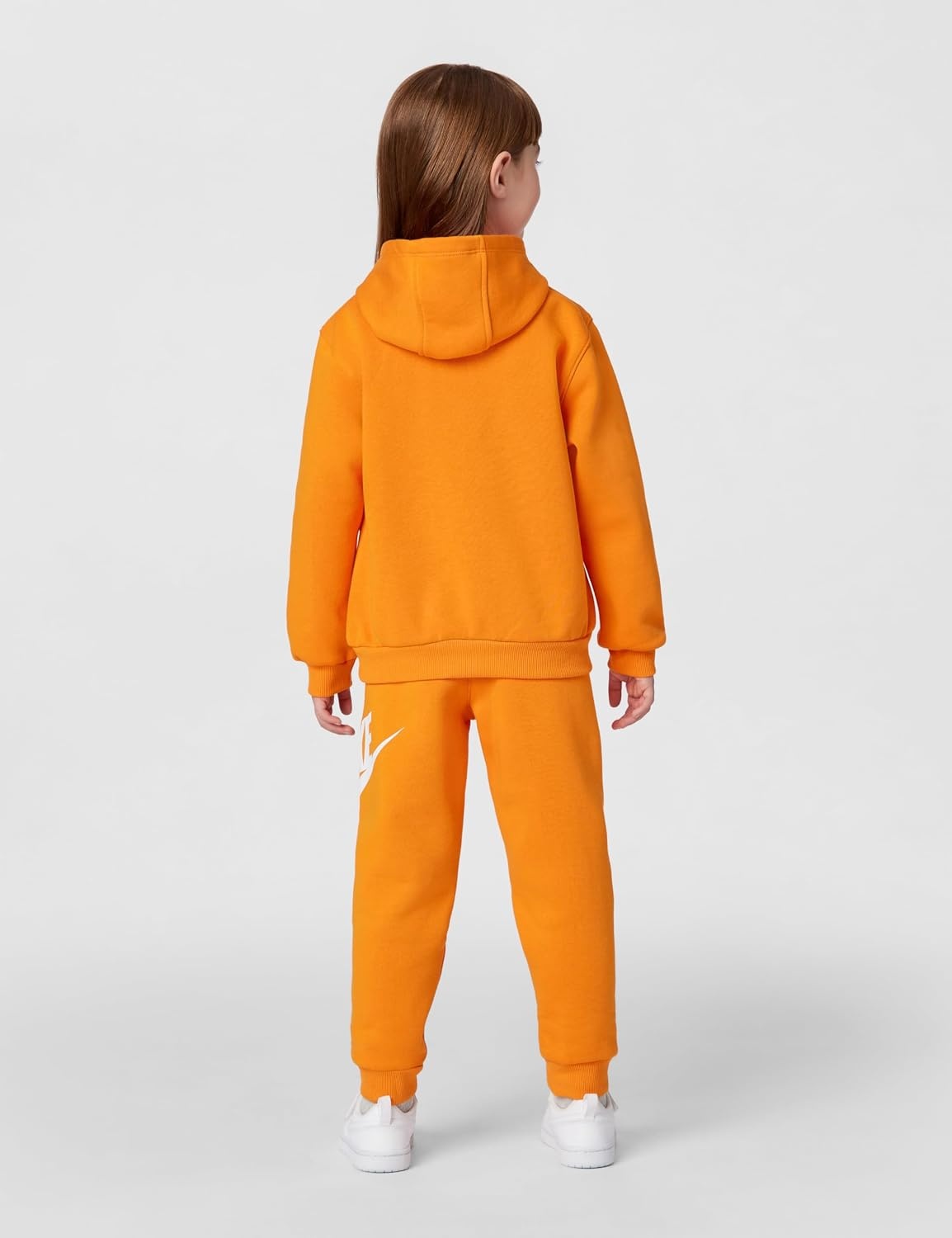 image:imageNike Kids Sportswear Club Fleece Pullover Hoodie and Joggers 2Piece Outfit Set Large Swoosh LogoBright Ceramic Orange