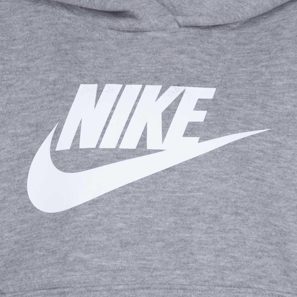 image:imageNike Kids Sportswear Club Fleece Pullover Hoodie and Joggers 2Piece Outfit Set Large Swoosh LogoDark Grey Heather