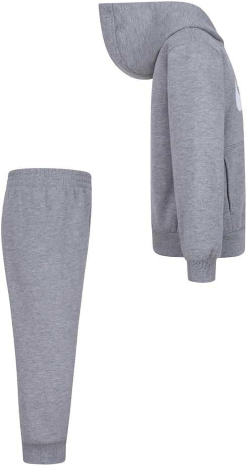 image:imageNike Kids Sportswear Club Fleece Pullover Hoodie and Joggers 2Piece Outfit Set Large Swoosh LogoDark Grey Heather