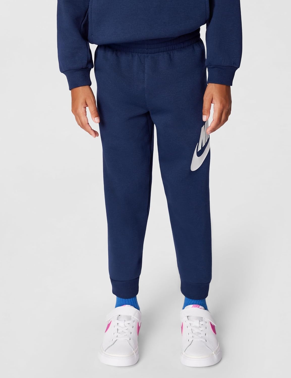 image:imageNike Kids Sportswear Club Fleece Pullover Hoodie and Joggers 2Piece Outfit Set Large Swoosh LogoMidnight Navy