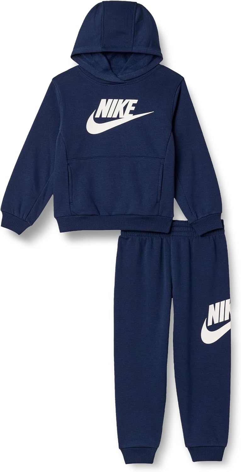 image:imageNike Kids Sportswear Club Fleece Pullover Hoodie and Joggers 2Piece Outfit Set Large Swoosh LogoMidnight Navy