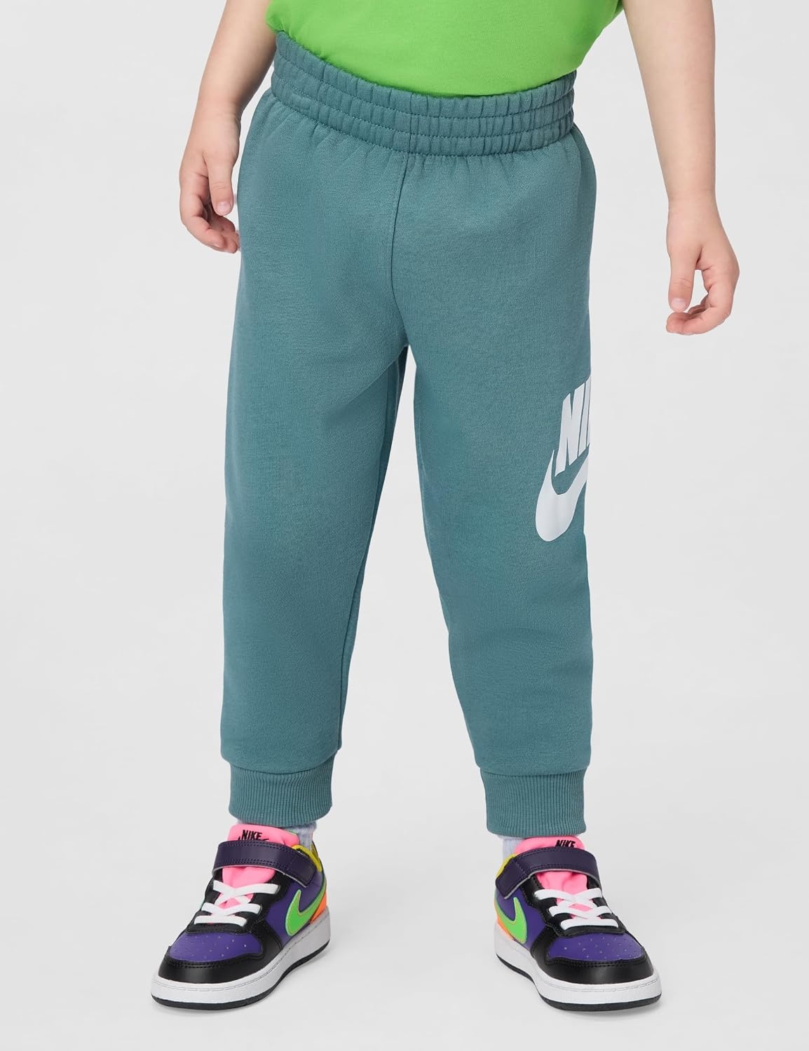 image:imageNike Kids Sportswear Club Fleece Pullover Hoodie and Joggers 2Piece Outfit Set Large Swoosh LogoMineral Slate