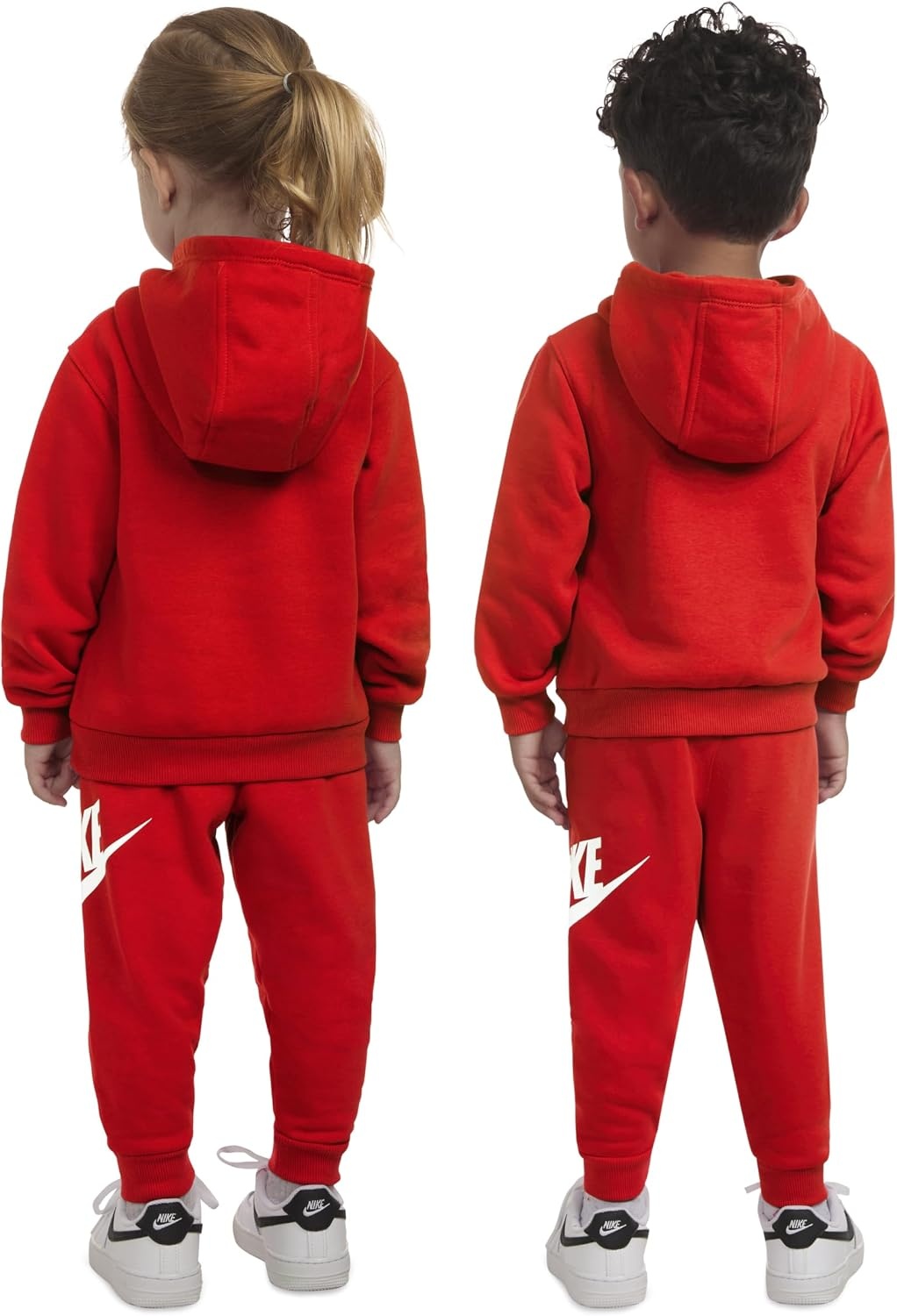 image:imageNike Kids Sportswear Club Fleece Pullover Hoodie and Joggers 2Piece Outfit Set Large Swoosh LogoUniversity Red