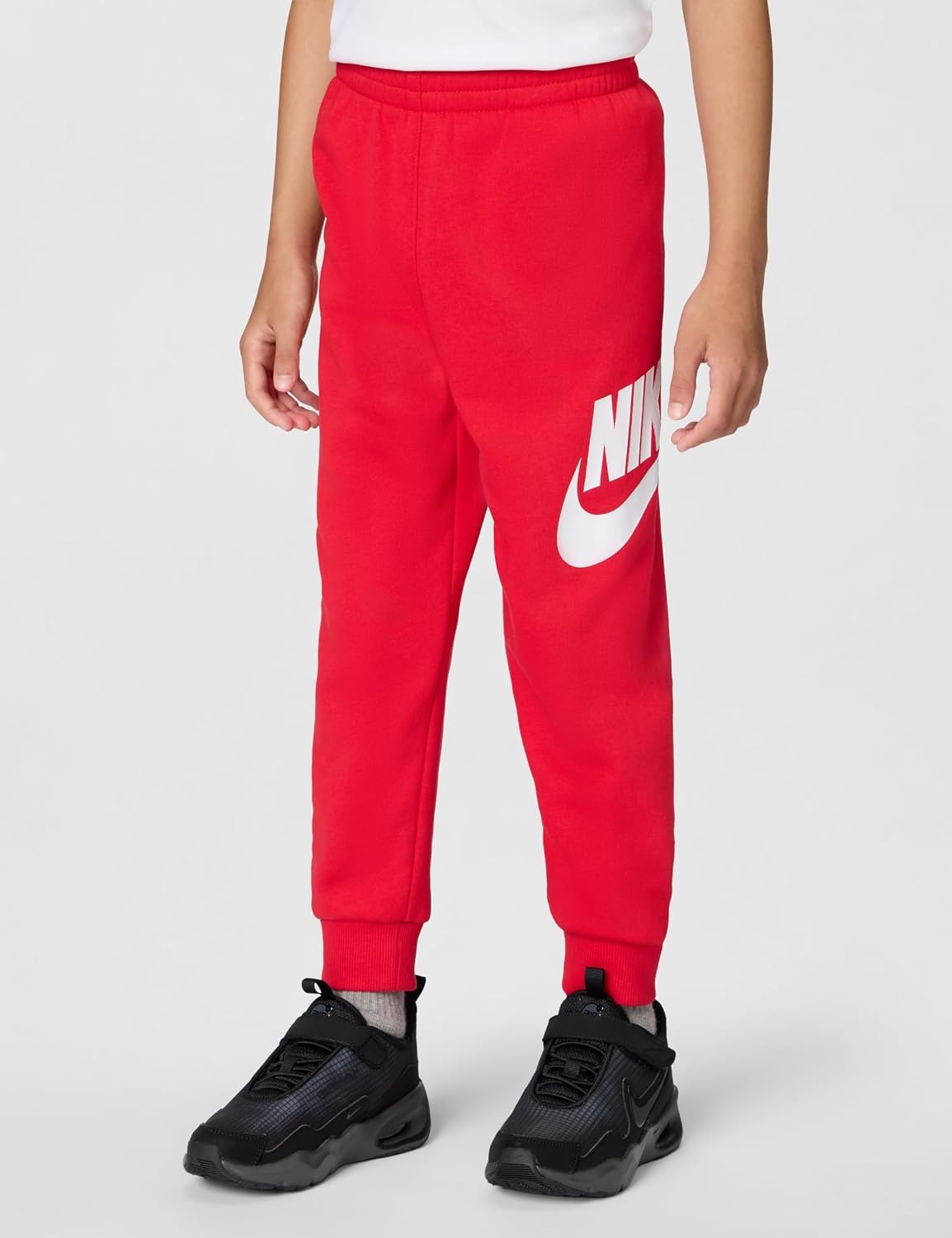 image:imageNike Kids Sportswear Club Fleece Pullover Hoodie and Joggers 2Piece Outfit Set Large Swoosh LogoUniversity Red