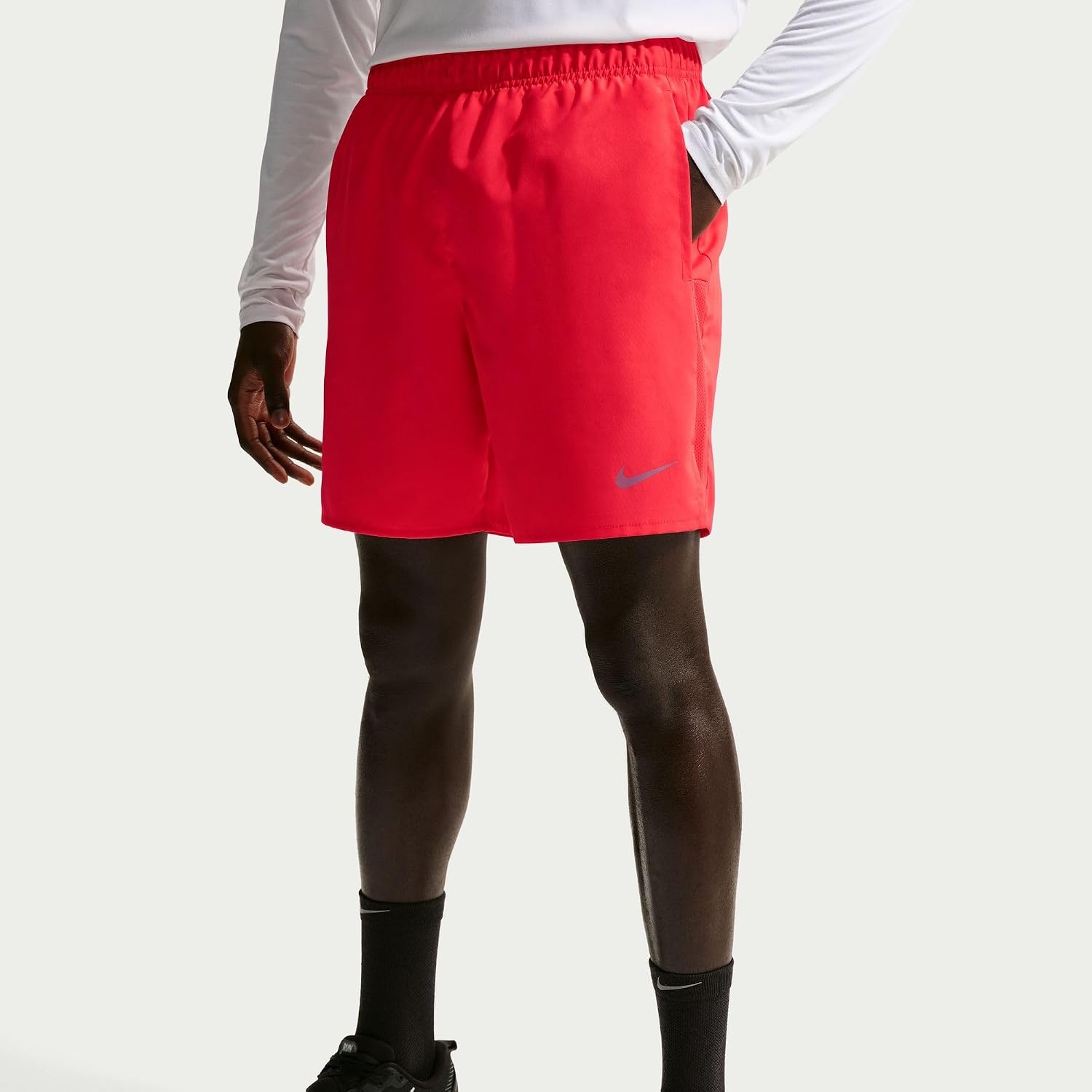 image:imageNike Mens Challenger DriFit 7 BriefLined Running ShortsLight CrimsonLight CrimsonReflective Silver
