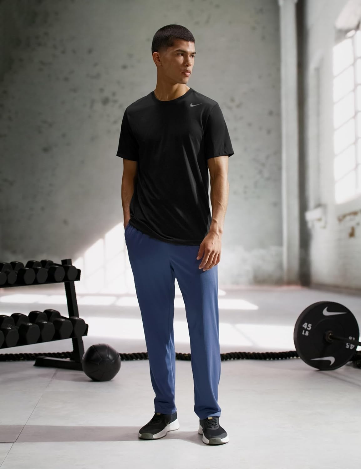 image:imageNike Mens Totality DriFIT Open Hem Versatile PantsDiffused BlueBlack