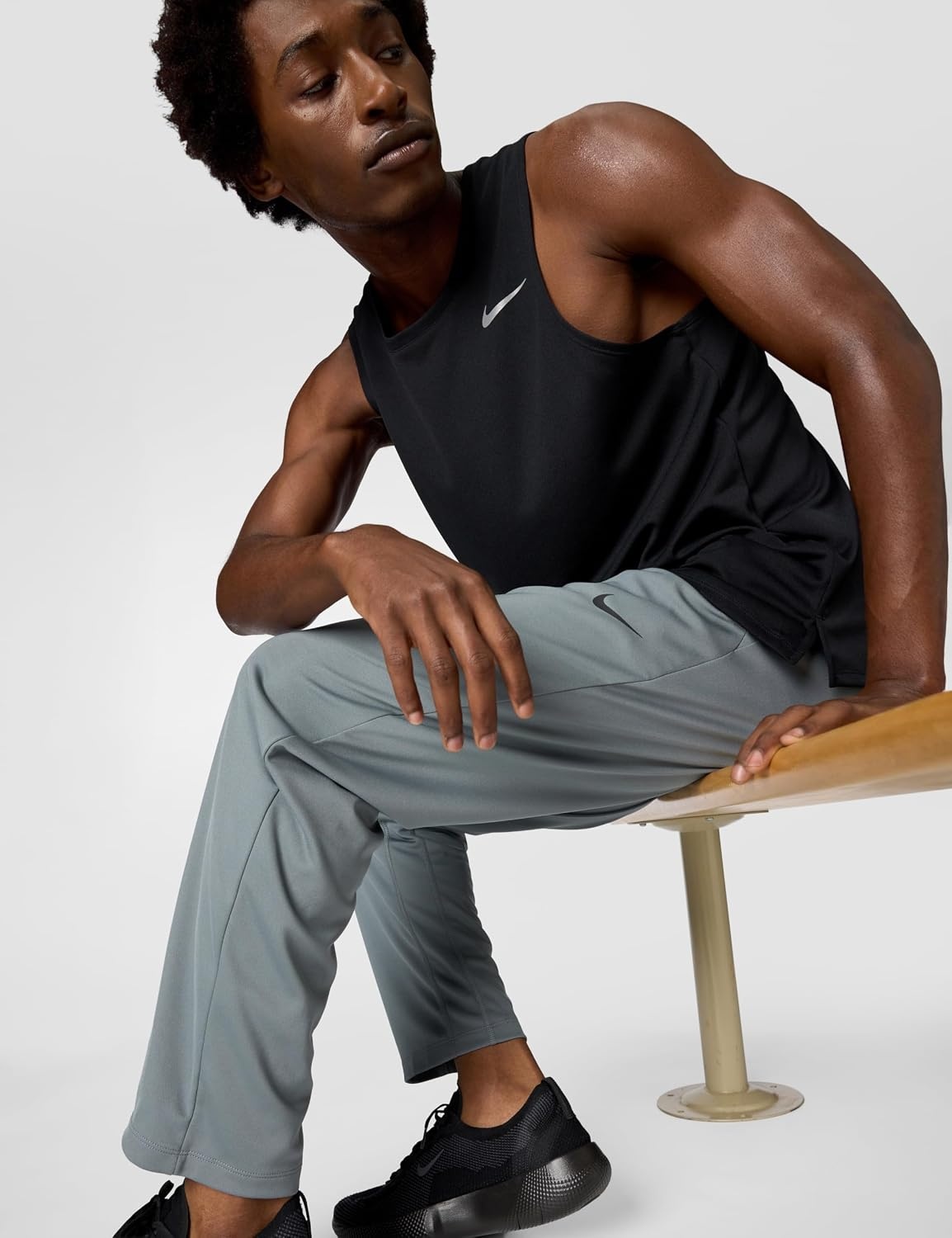 image:imageNike Mens Totality DriFIT Open Hem Versatile PantsSmoke GreyBlack
