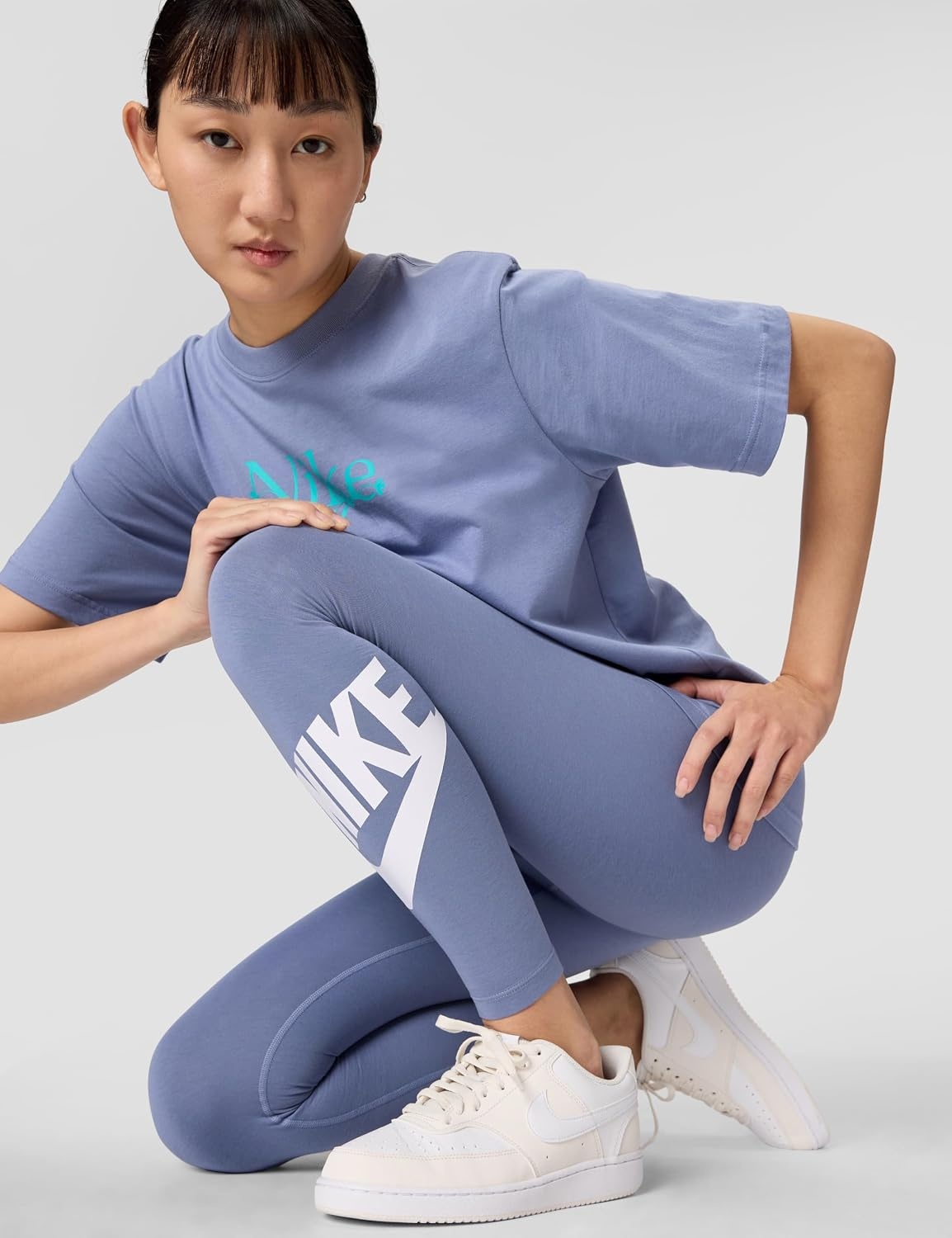 image:imageNike Womens Sportswear Classics HighWaisted Graphic LeggingsWorld IndigoWhite