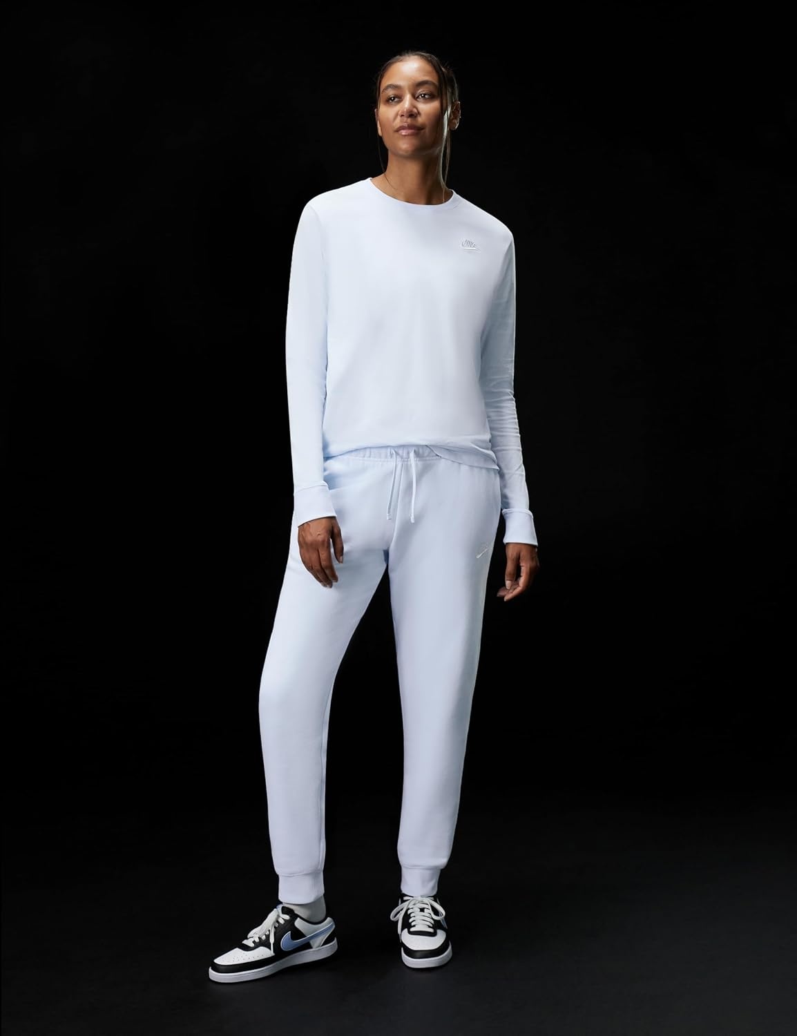 image:imageNike Womens Sportswear Club Fleece MidRise JoggersCelestine BlueWhite