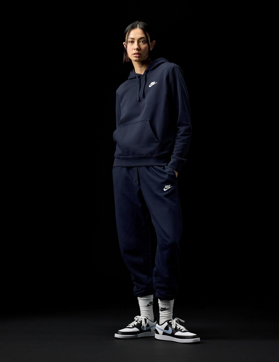 image:imageNike Womens Sportswear Club Fleece MidRise JoggersObsidianWhite