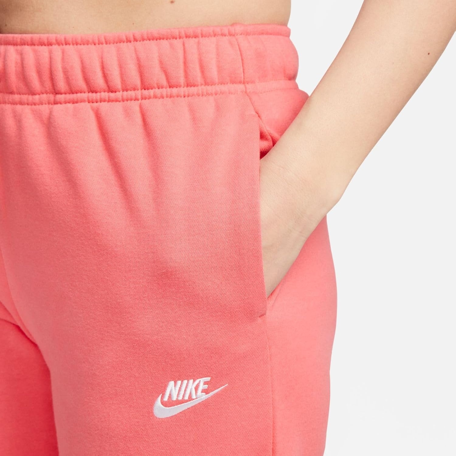 image:imageNike Womens Sportswear Club Fleece MidRise JoggersSea CoralWhite