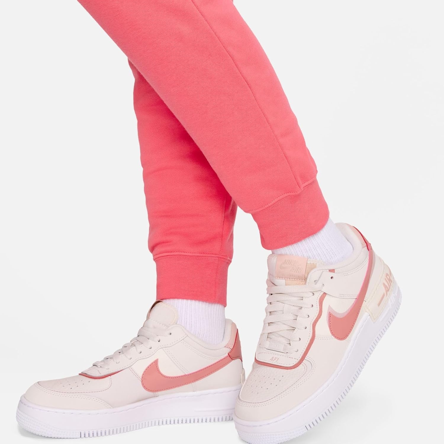 image:imageNike Womens Sportswear Club Fleece MidRise JoggersSea CoralWhite