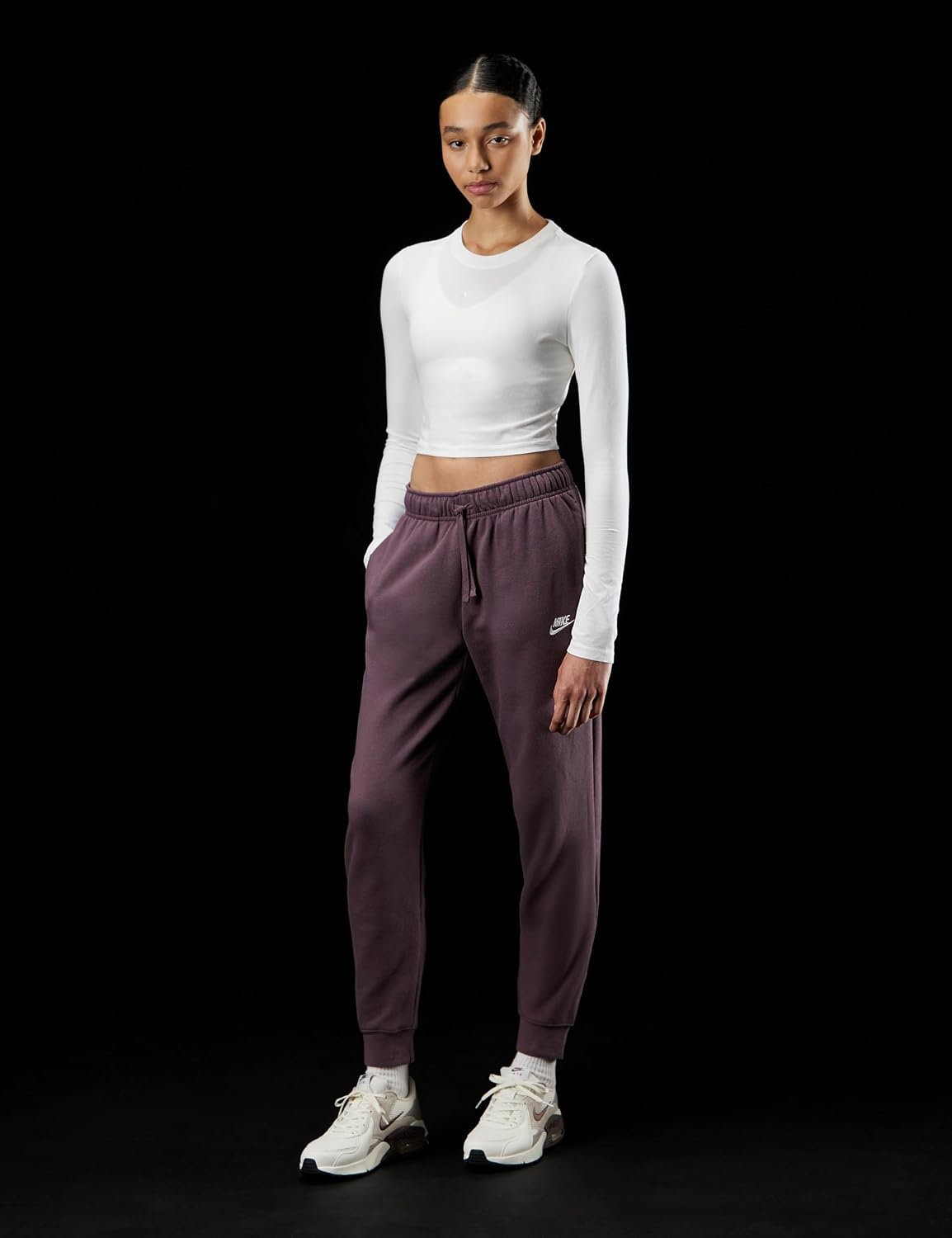 image:imageNike Womens Sportswear Club Fleece MidRise JoggersTattooWhite