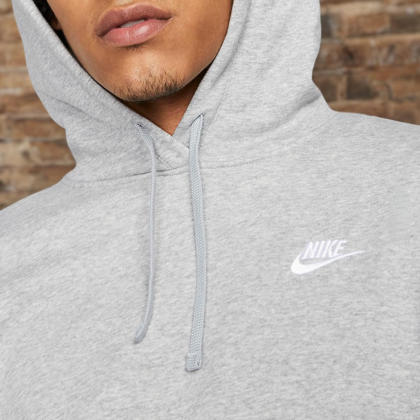 image:imageNike Womens Sportswear Club Fleece Pullover HoodieDark Grey HeatherWhite