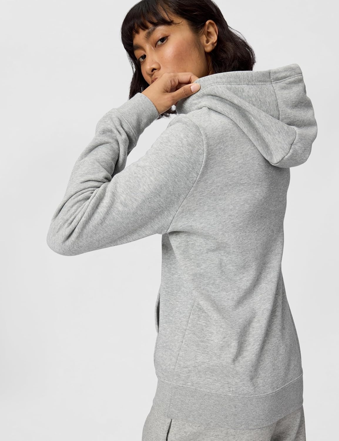 image:imageNike Womens Sportswear Club Fleece Pullover HoodieDark Grey HeatherWhite
